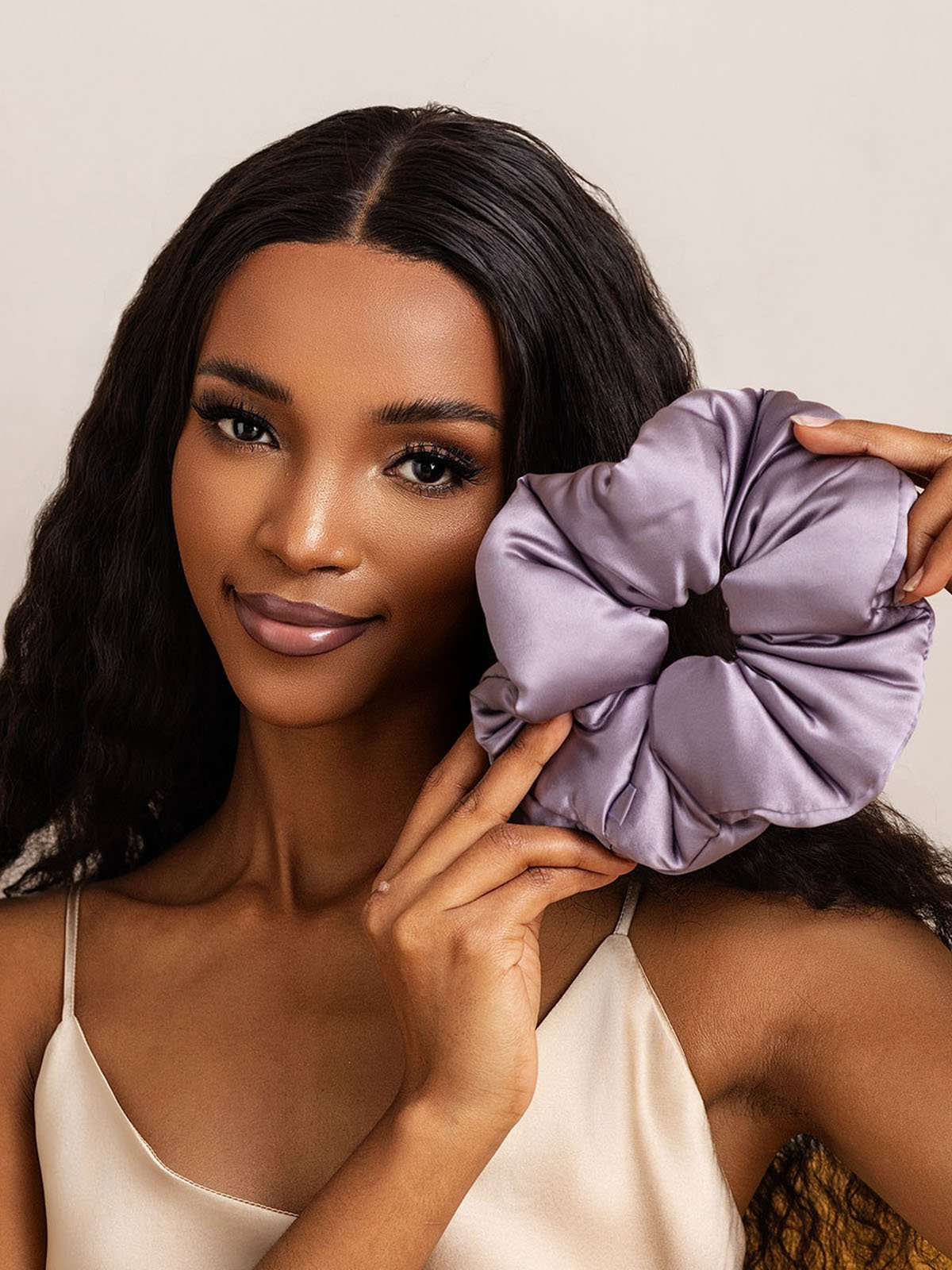 [Mørke Lilla] SilkSilky-DK Silke Scrunchie 001