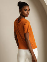 [Orange] SilkSilky-DK Short Sleeve T-shirt til kvinder 002