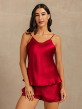 [Vin] SilkSilky-DK V Neck Camisole Sæt 001