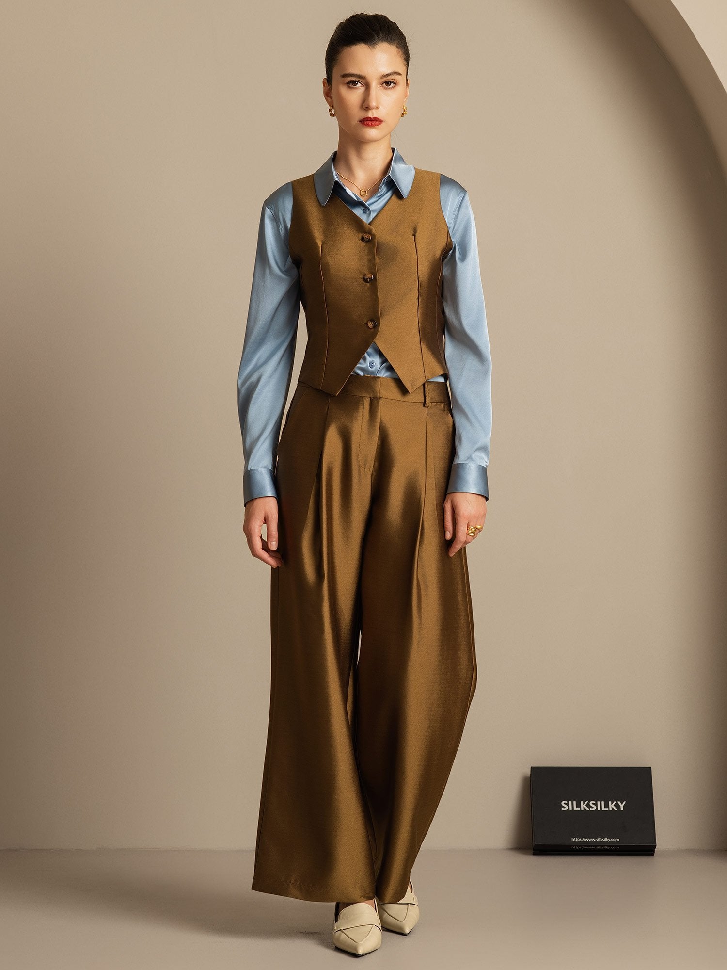 [Bronze] SilkSilky-DK 32Momme Silke Womens Vest 006