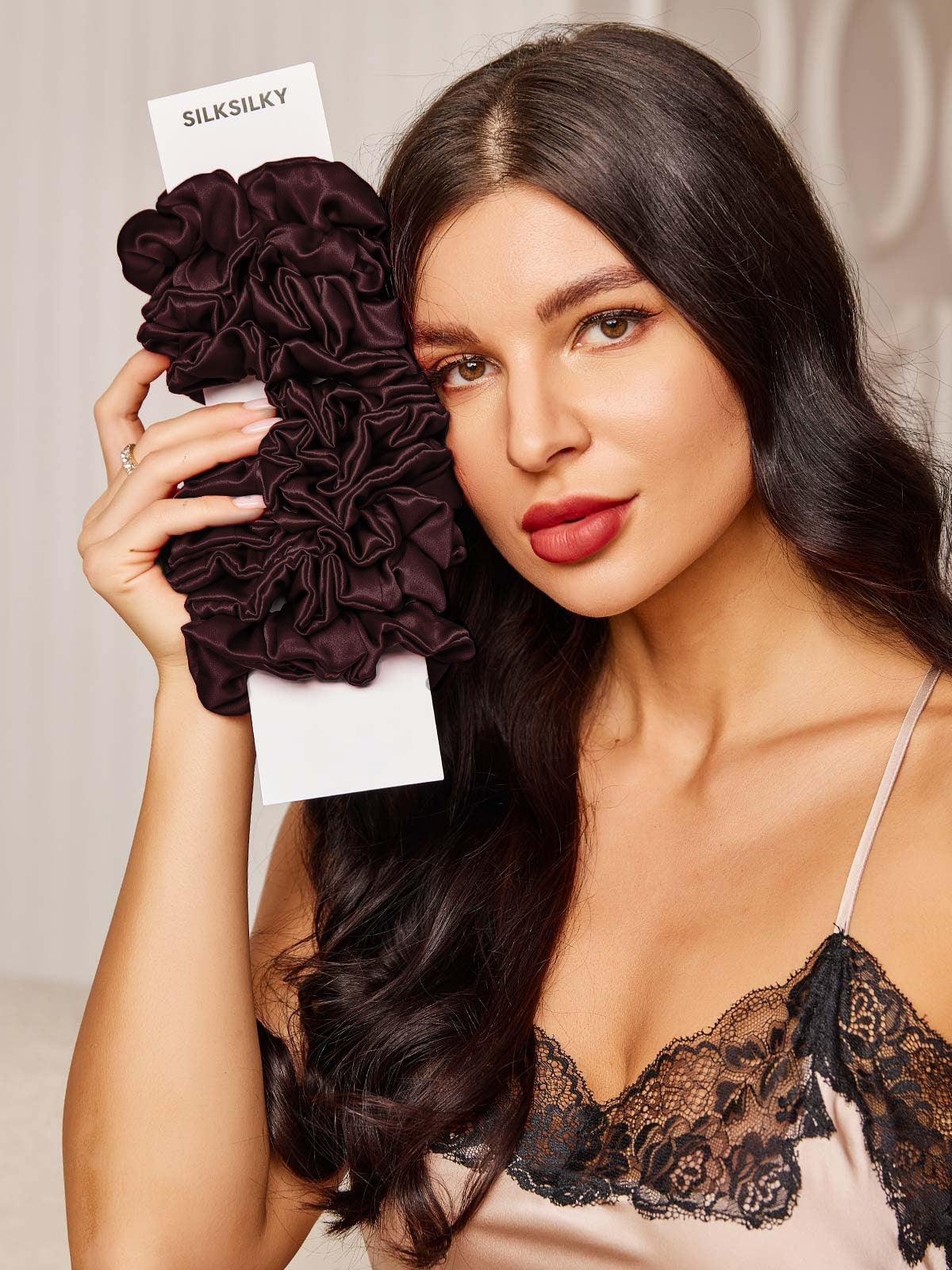 [Brun] SilkSilky-DK 19Momme Scrunchie 002