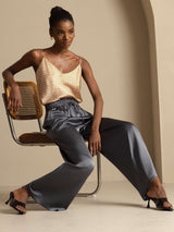 [Mørkegrå] SilkSilky-DK 19Momme Womens Pants 007