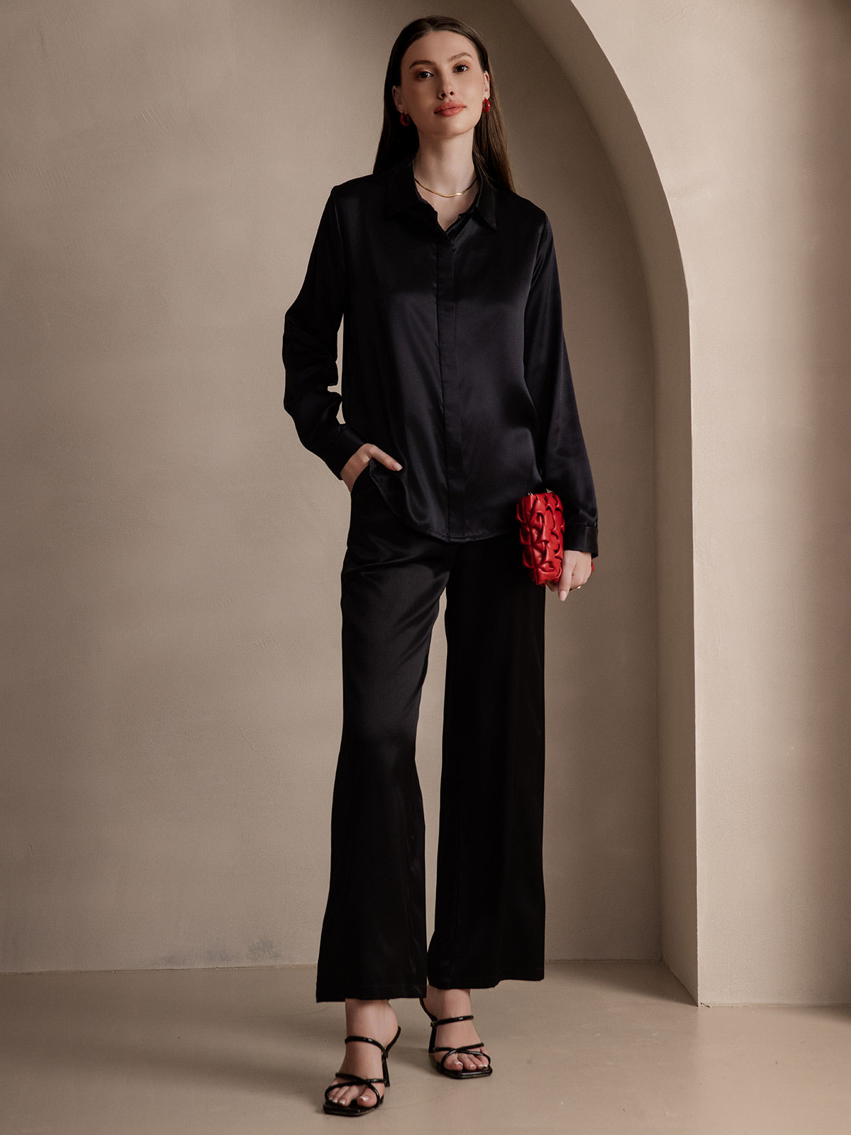 [Sort] SilkSilky-DK 19Momme Silke Womens Shirt 007