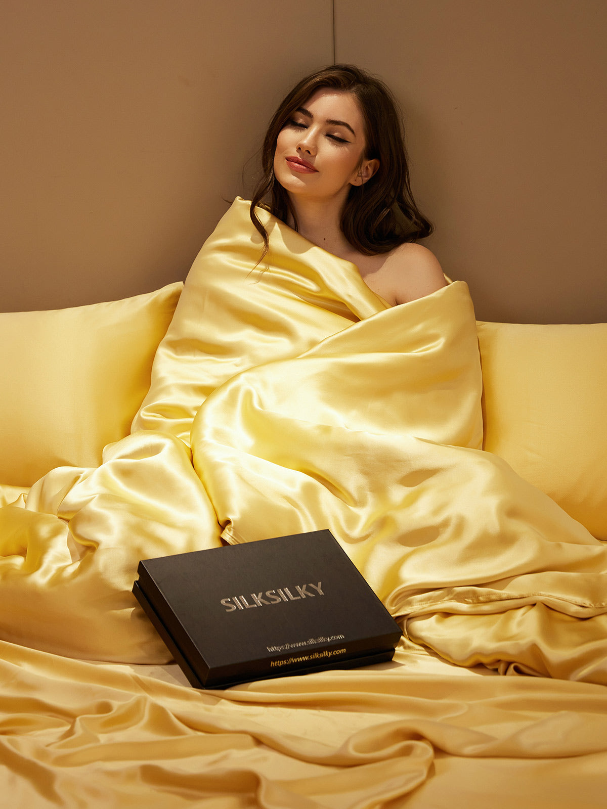 [Champagne] SilkSilky-DK 19Momme Bedding Set 002