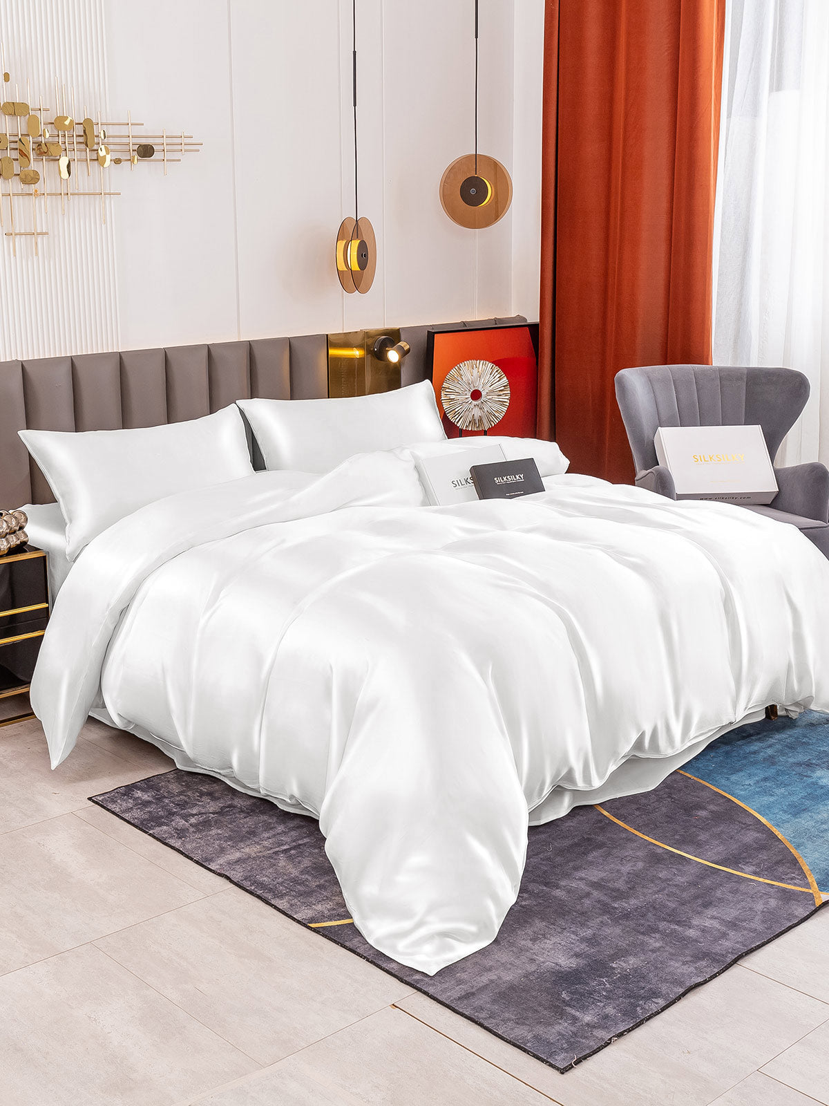 [Hvid] SilkSilky-DK 19Momme Bedding Set 001