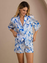 [Isblad] SilkSilky-DK Short Sleeve Notch Collar Dame Pyjamas 003