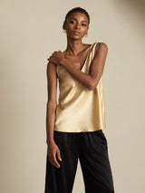[Champagne] SilkSilky-DK Sleeveless V Neck Camisole Top 007