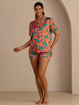 [Lerelefant] SilkSilky-DK Short Sleeve Lapel Collar Dame Pyjamas 006