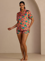 [Lerelefant] SilkSilky-DK Short Sleeve Lapel Collar Dame Pyjamas 006