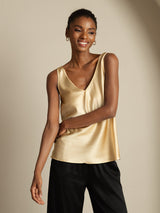 [Champagne] SilkSilky-DK Sleeveless V Neck Camisole Top 005