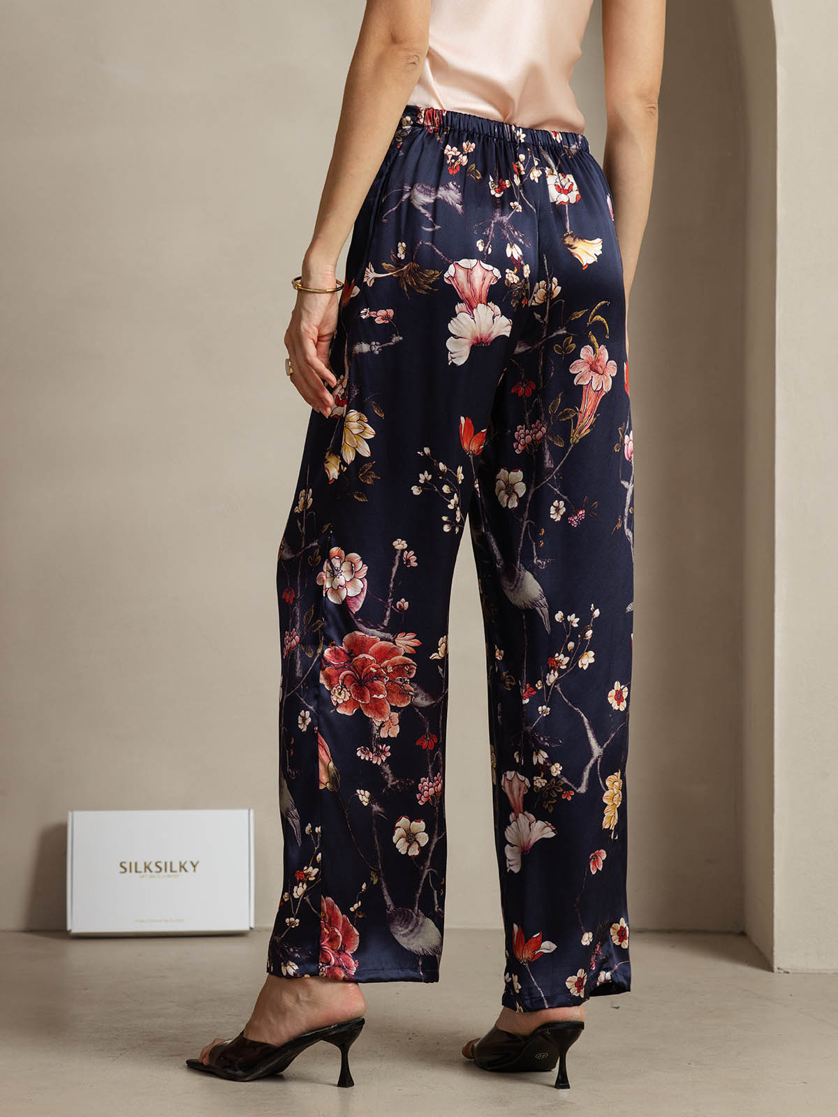 [Marine Blomster] SilkSilky-DK 19Momme Silke Womens Pants 002