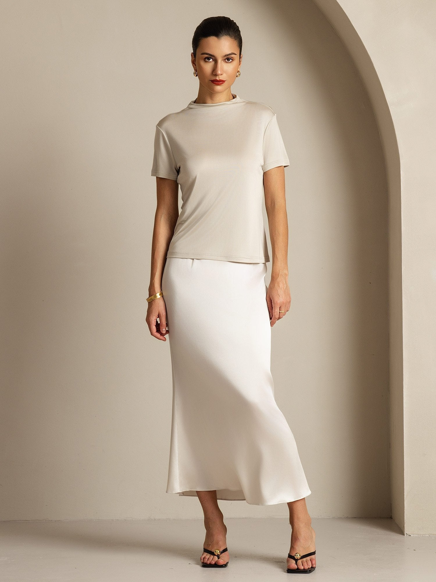 [Grå] SilkSilky-DK Silke Womens T-Shirt 008