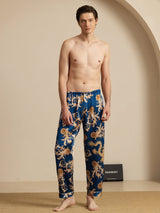 [Navy Drage] SilkSilky-DK Men's Sleep Shorts 006