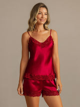 [Vin] SilkSilky-DK V Neck Camisole Sæt 004