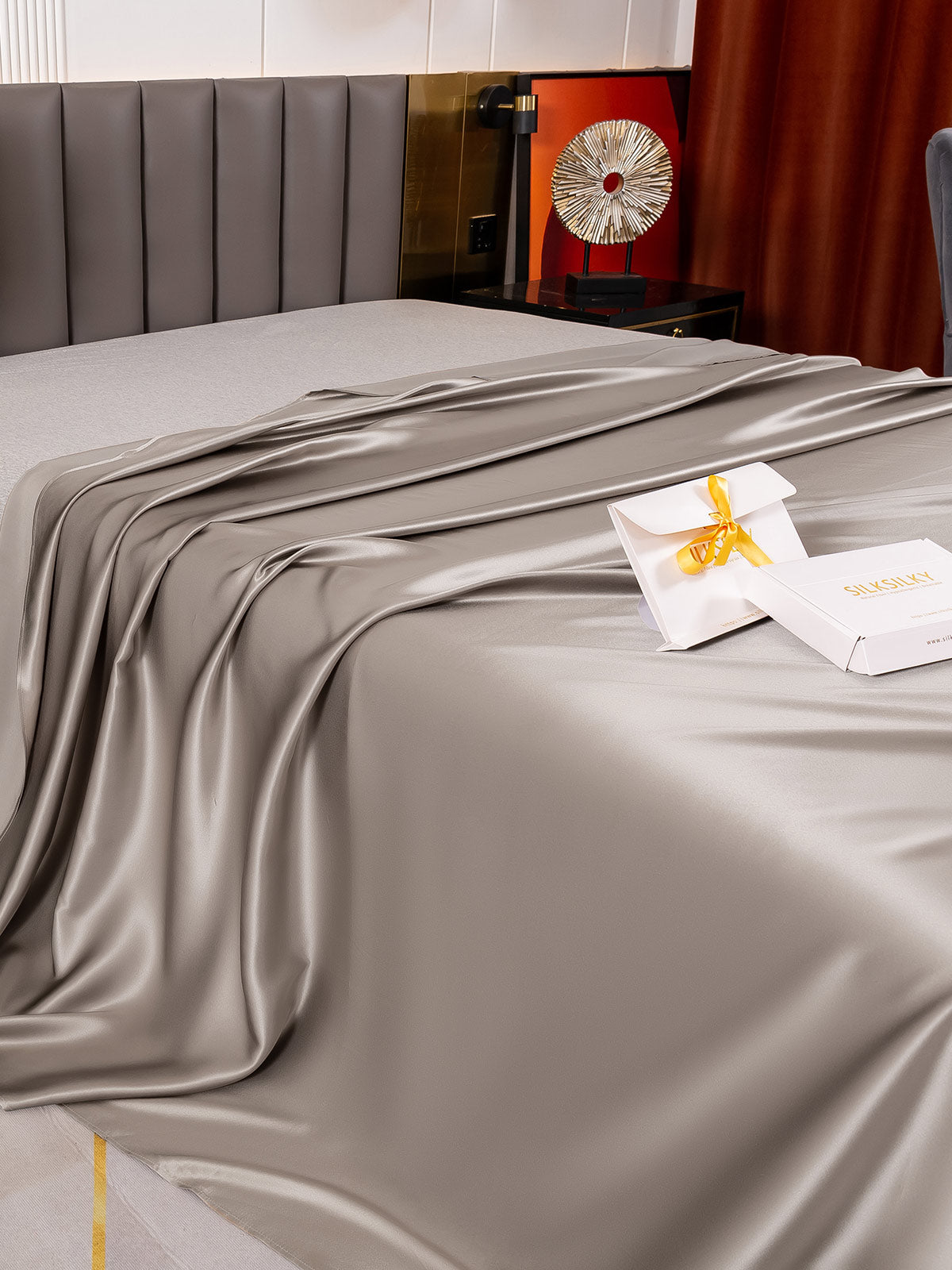 [Grå] SilkSilky-DK 19Momme Sheet 003