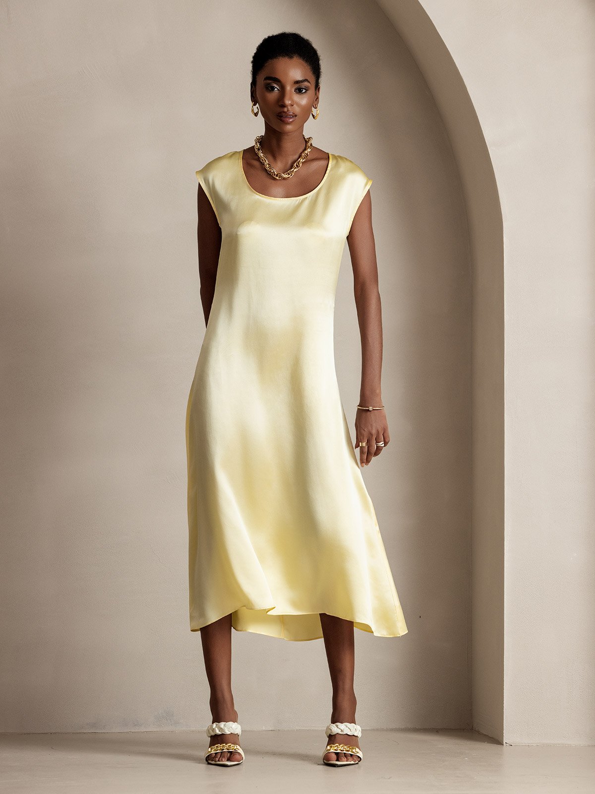 [Lysegul] SilkSilky-DK 19Momme Silke Dress 001