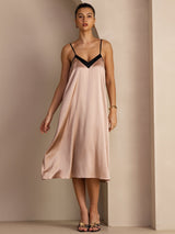 [Toscana] SilkSilky-DK V Neck Kjole 006