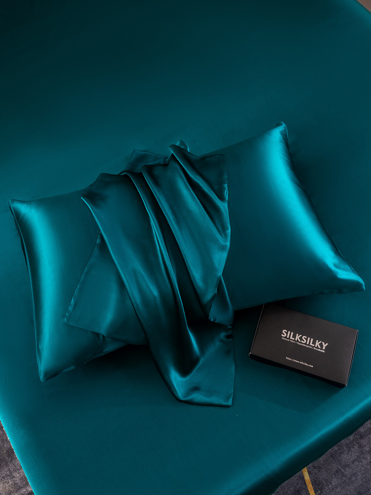 [Blågrøn] SilkSilky-DK 22Momme Pillowcase 005