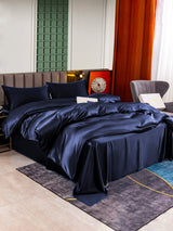 [Mørkeblå] SilkSilky-DK 25Momme Bedding Set 002