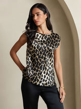 [Leopard] SilkSilky-DK 19Momme Silke Womens T-Shirt 005