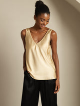 [Champagne] SilkSilky-DK Sleeveless V Neck Camisole Top 006