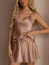 [Toscana] SilkSilky-DK Sleeveless V Neck Camisole Sæt 004