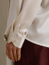 [Lysegrå] SilkSilky-DK Long Sleeve High Neck Damebluser 005