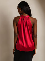 [Vin] SilkSilky-DK Sleeveless Halter T-shirt til kvinder 002