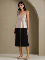 [Skyggegrå] SilkSilky-DK Sleeveless V Neck Camisole Top 007