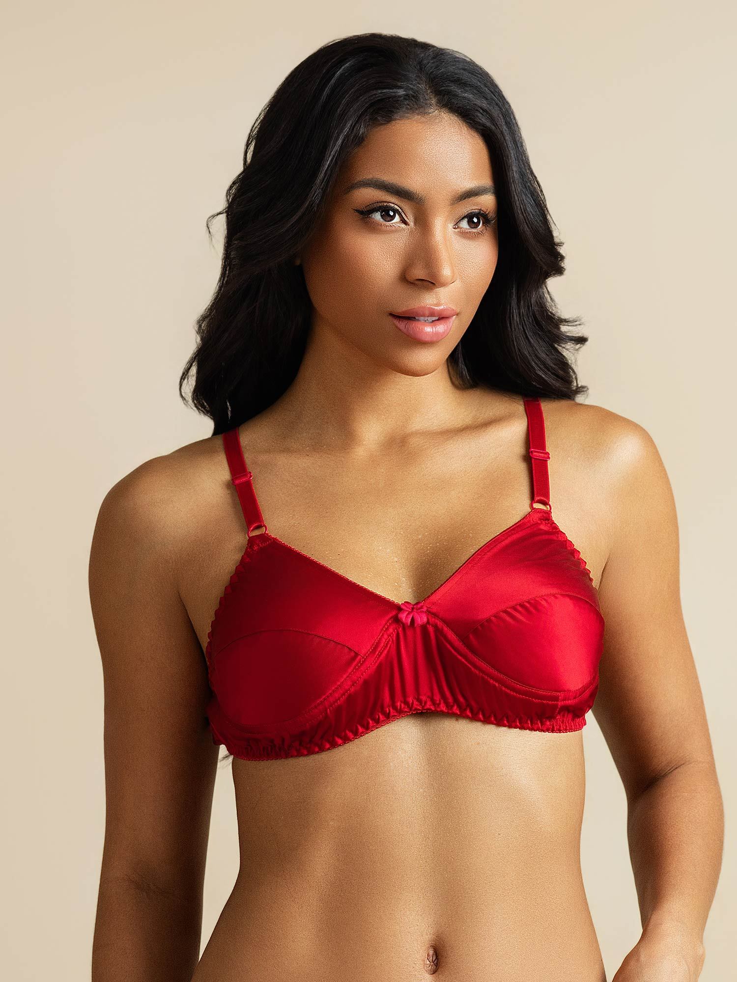 [Rød] SilkSilky-DK Silke Bra 003,