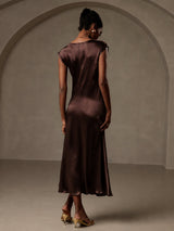 [Kaffe] SilkSilky-DK Cap Sleeve Kjole 002