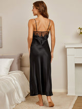 [Sort] SilkSilky-DK Pure Silk Deep V Neck Natkjole 002