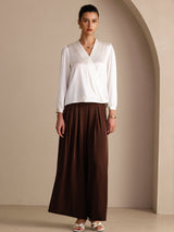 [Hvid] SilkSilky-DK Long Sleeve Wrap Damebluser 007