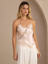 [Lyserød] SilkSilky-DK Spaghetti Strap V Neck Camisole Top 001