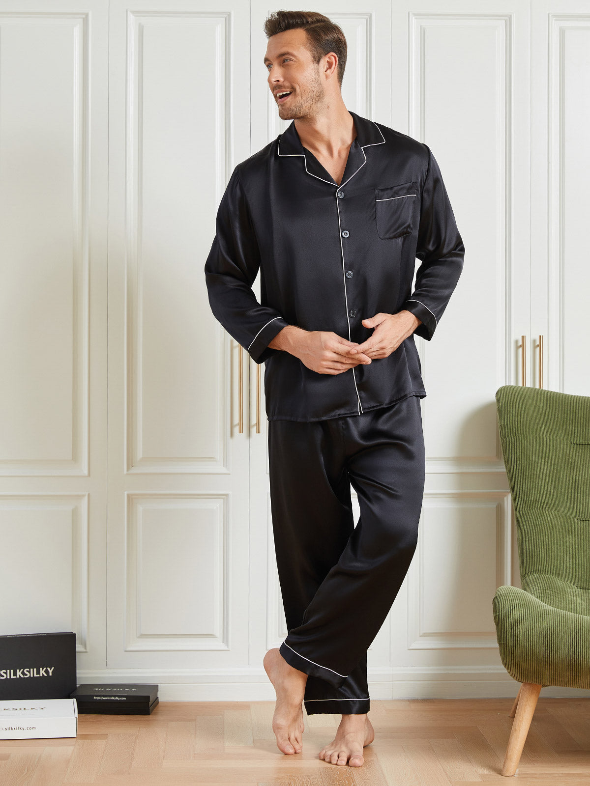 [Sort] SilkSilky-DK 19Momme Mens Pajamas 001