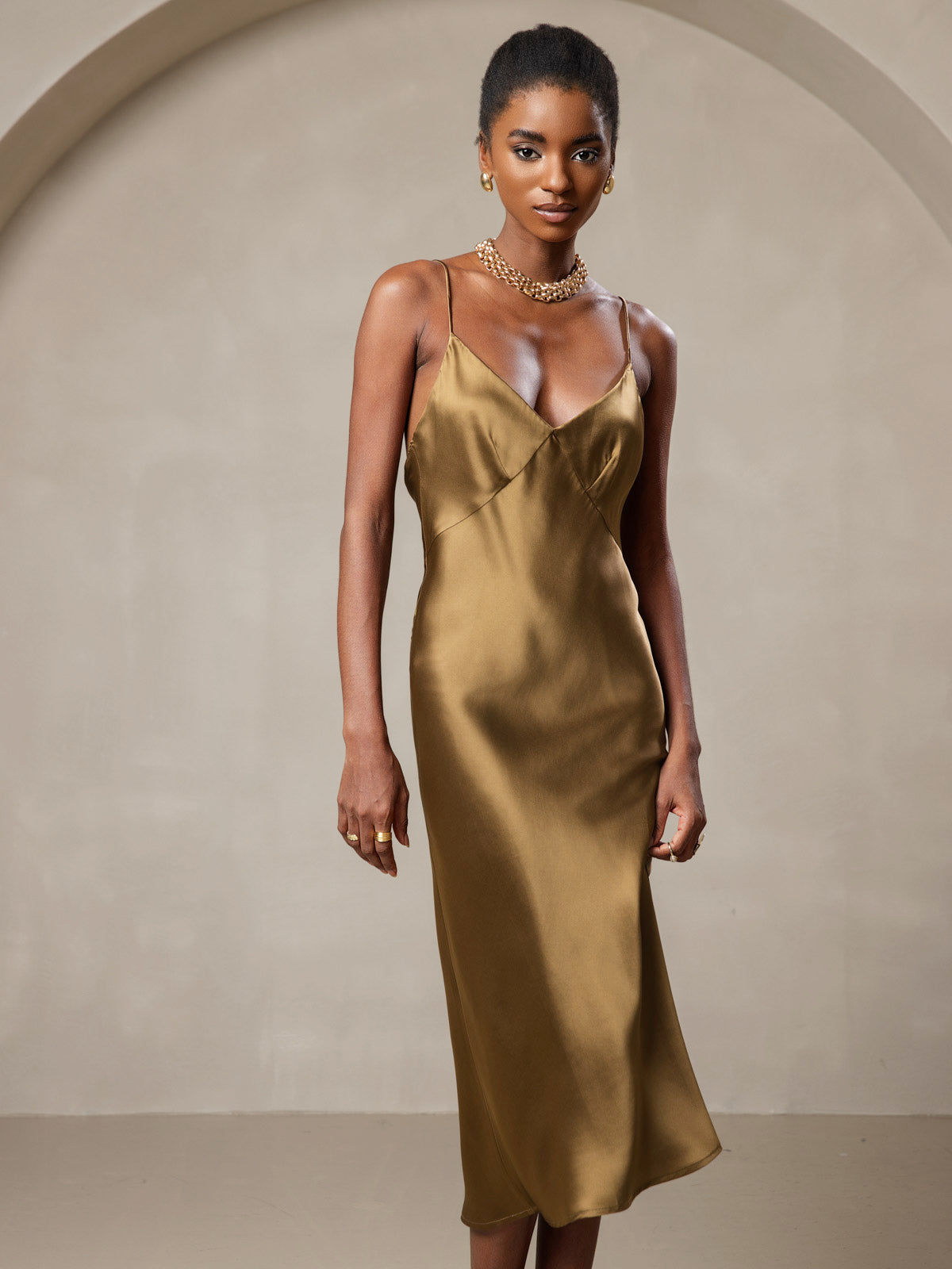 [Brun] SilkSilky-DK 19Momme Dress 005