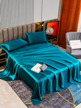 [Blågrøn] SilkSilky-DK 22Momme Bedding Set 002,
