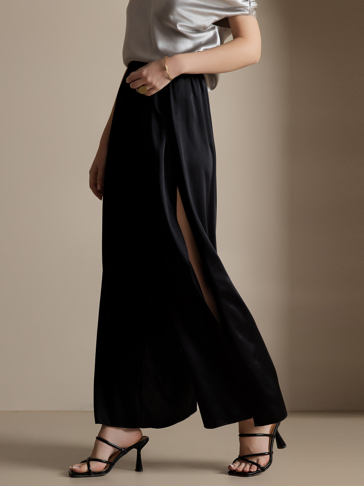 [Sort] SilkSilky-DK 19Momme Silke Split Damebukser 005