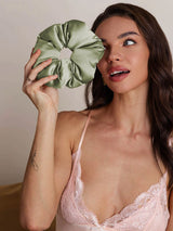 [Lysegrøn] SilkSilky-DK Scrunchie 001
