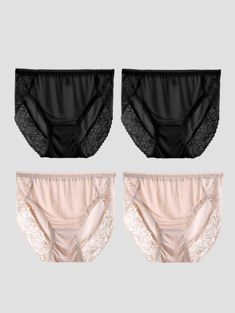 SilkSilky-DK Panty Sort+Beige 003