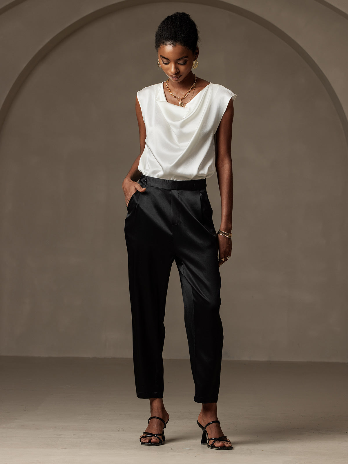 [Sort] SilkSilky-DK 19Momme Silke Womens Pants 001