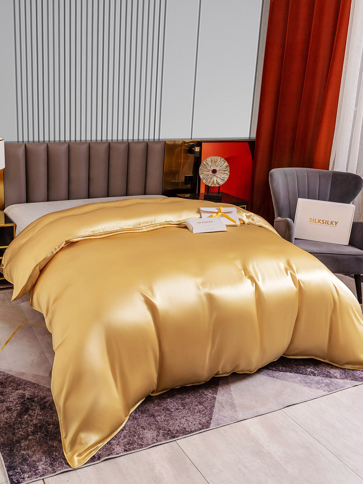 [Champagne] SilkSilky-DK 22Momme Duvet Cover 003