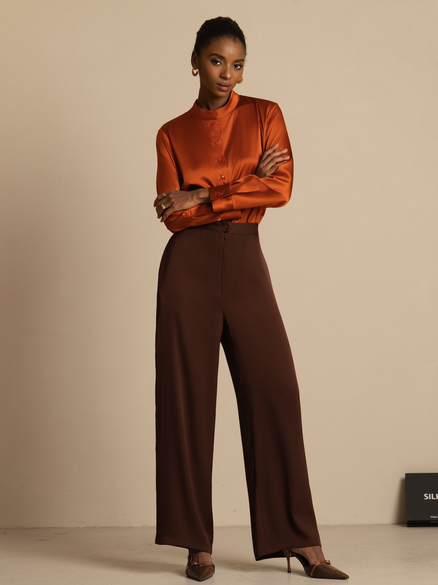 [MørkChokolade] SilkSilky-DK 19Momme Silke Womens Pants 006