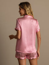 [Lyserød] SilkSilky-DK Womens Pajamas 002,