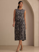 [Pewter Vintage] SilkSilky-DK Sleeveless Crew Neck Women's Outfit Sets 007