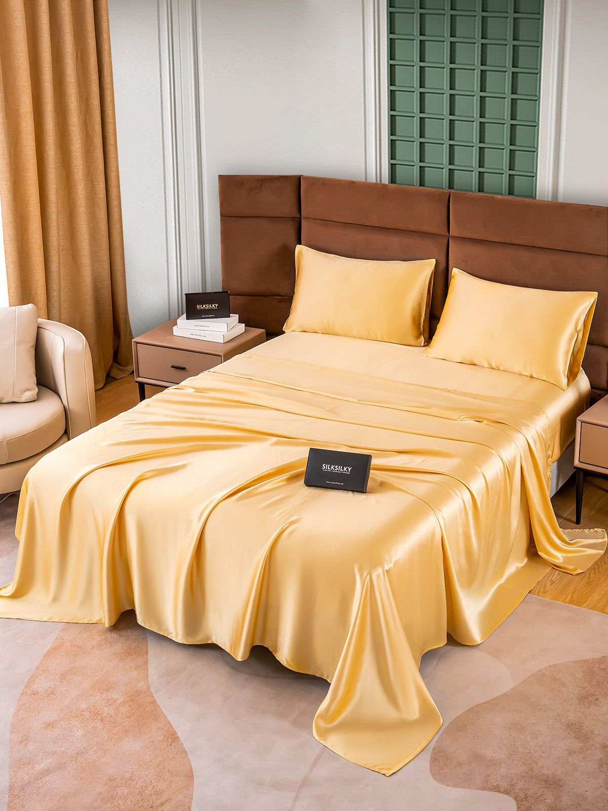 [Champagne] SilkSilky-DK 25Momme Bedding Set 002