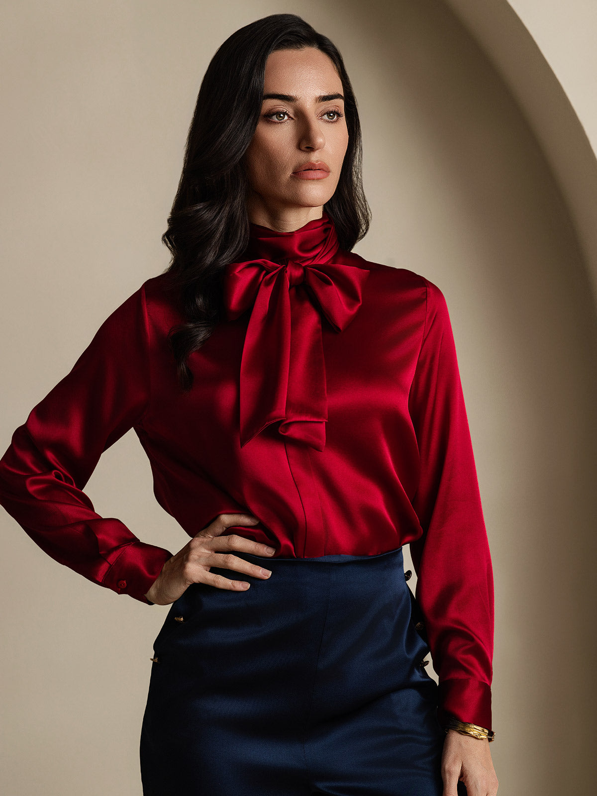 [Vin] SilkSilky-DK 19Momme Silke Womens Shirt 003