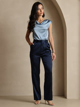 [Mørkeblå] SilkSilky-DK 19Momme Silke Womens Pants 007
