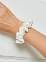 [Hvid] SilkSilky-DK Scrunchie 001