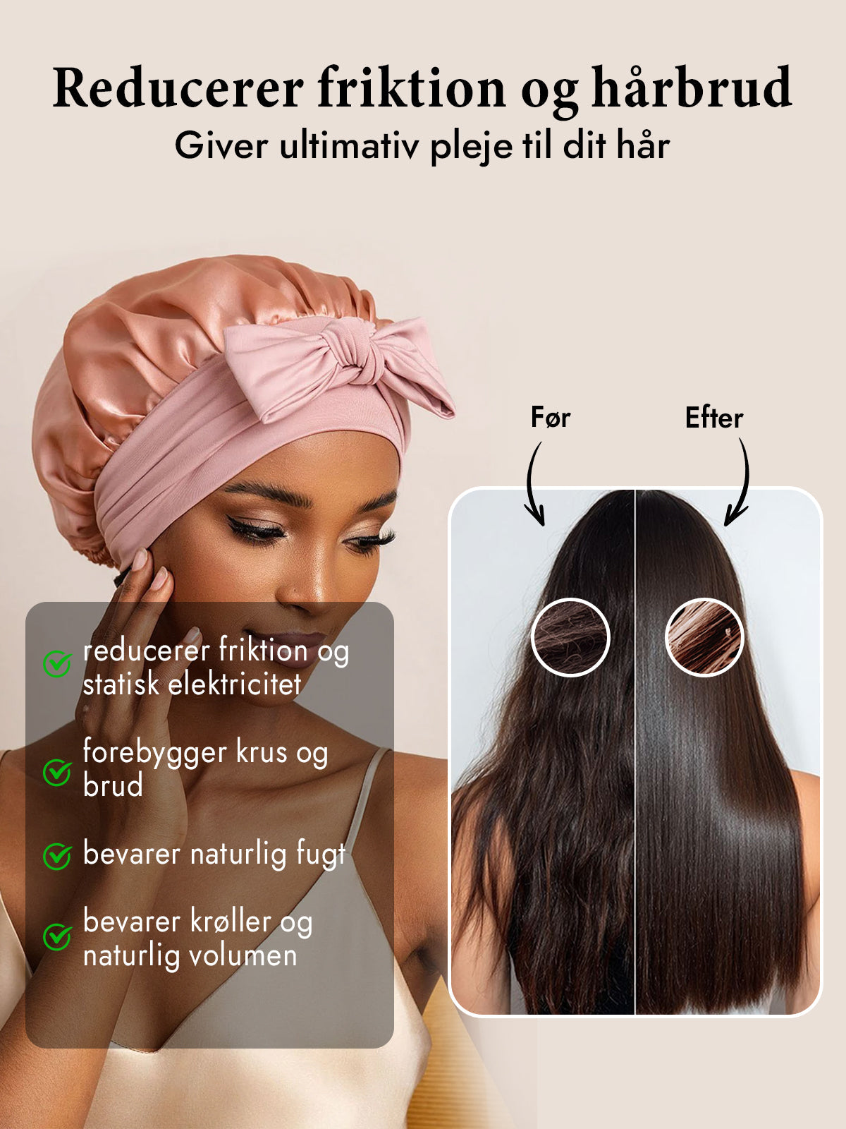 [Lyserød] SilkSilky-DK Silke Sleep Cap 003